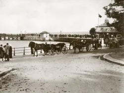 Click to view image Charabanc and Horses at the Pier