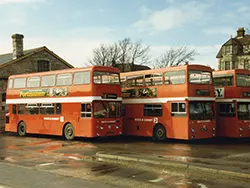 Click to view image Busses at Swanage Railway Station