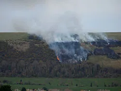 Click to view image Burning Gorse on the Purbeck Hills