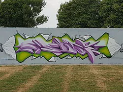 Click to view image Swanage graffiti wall