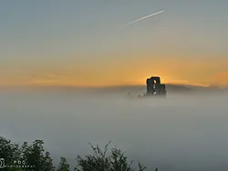 Click to view image Corfe Castle Misty Sunrise