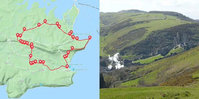 Map for Purbeck Hills and Woodland Ride
