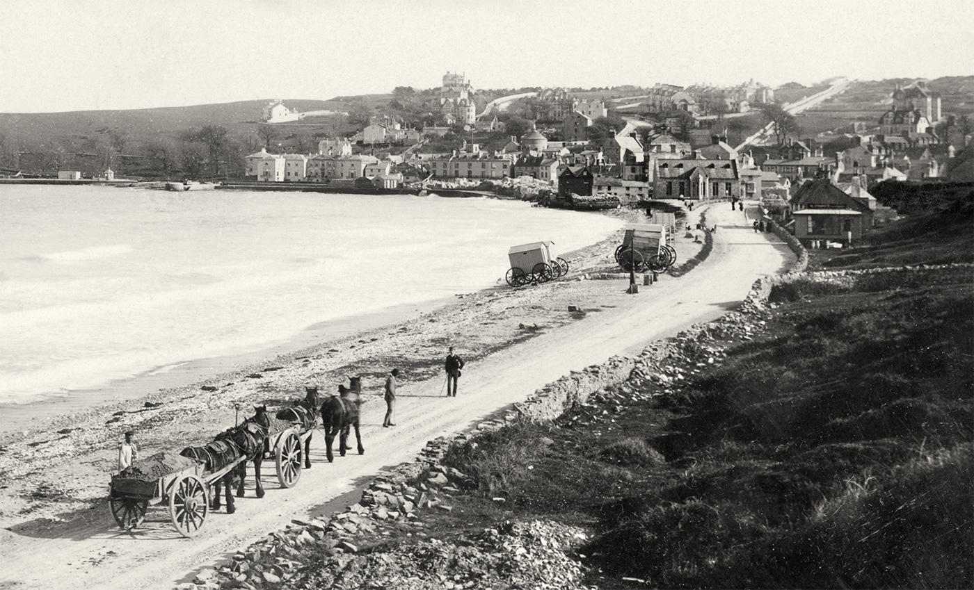 Shore Road with horses and carts of sand