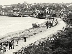 Click to view image Shore Road with horses and carts of sand