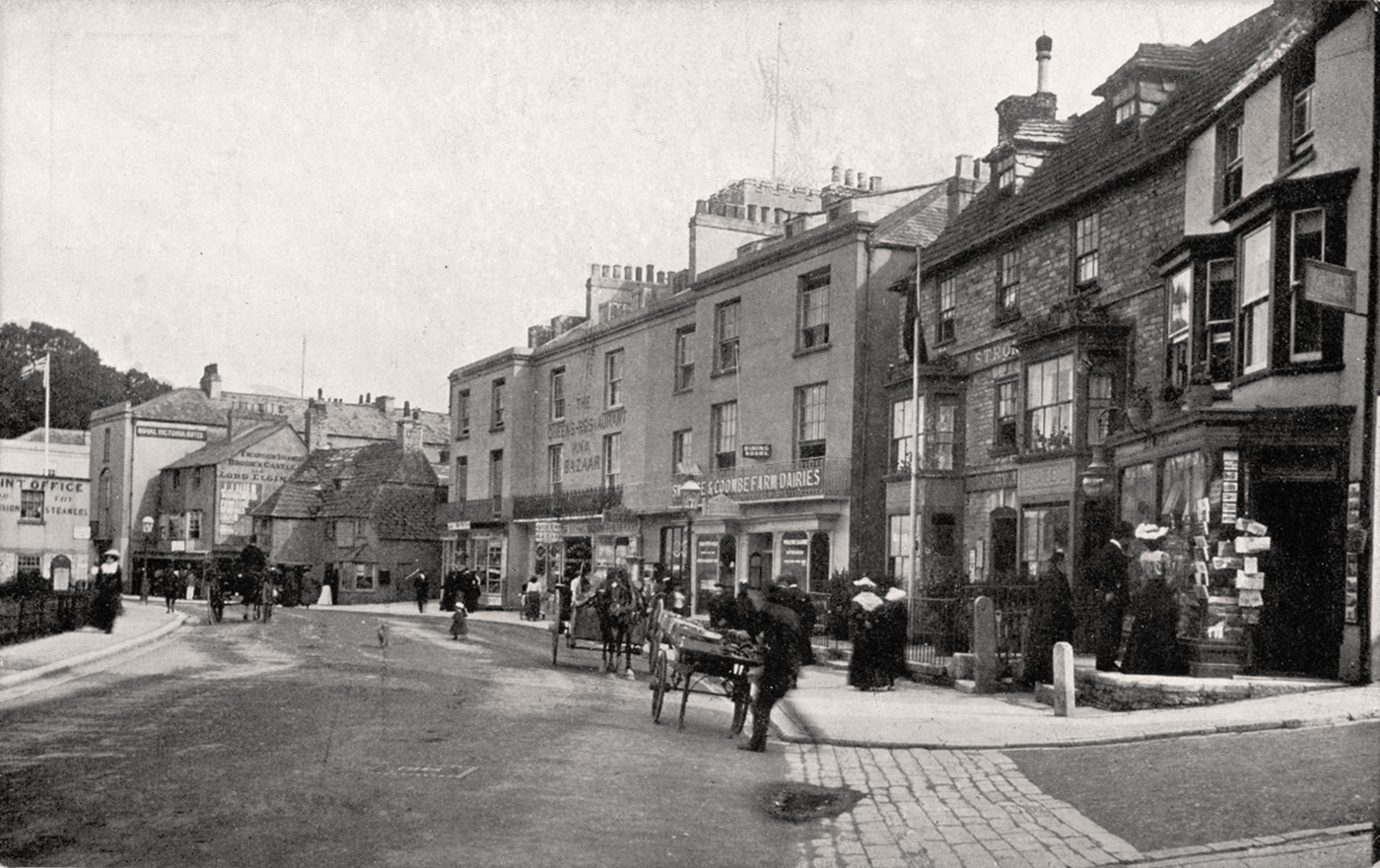 Swanage lower High Street in the late 1800s