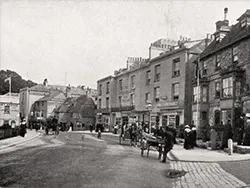 Swanage lower High Street in the late 1800s - Ref: VS2285