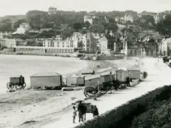 Click to view image Shore Road with Bathing Huts on the beach