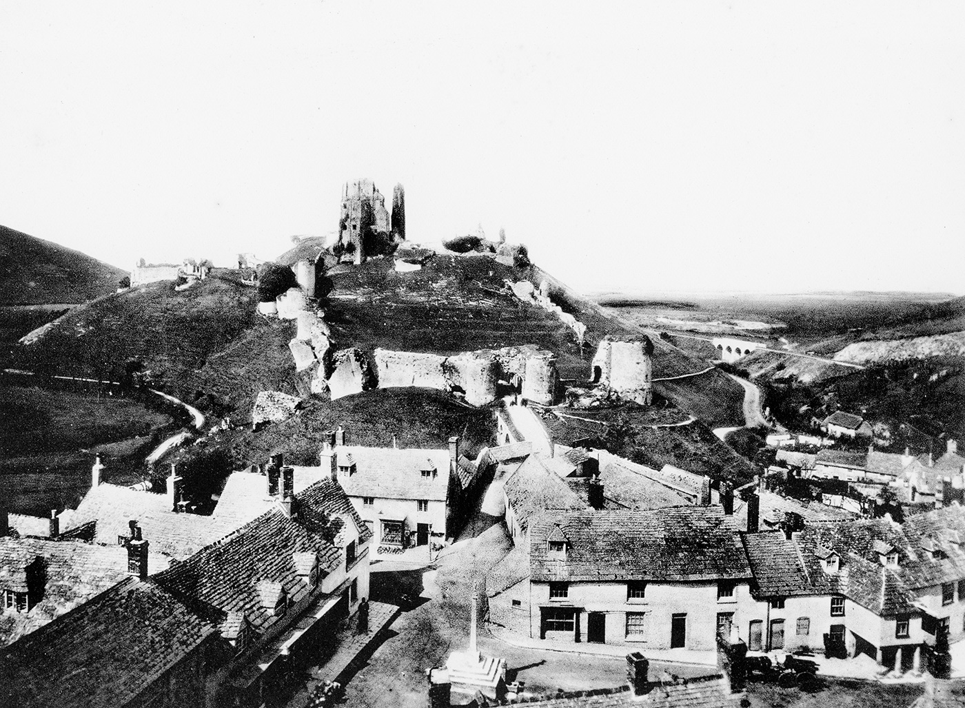 Corfe Castle from the church