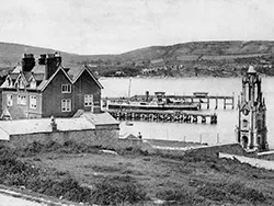 Click to view image Wellington clock tower and Swanage Pier