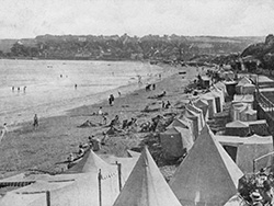 Tents on the beach in the Virtual Swanage Gallery