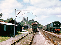 Click to view Corfe Castle station in 1956