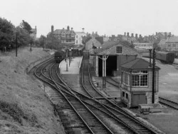 Swanage Railway from the bridge in 1965 - Ref: VS1963