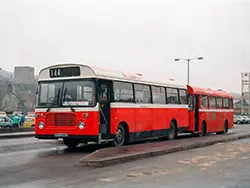 Click to view image Busses in the old bus yard in Swanage