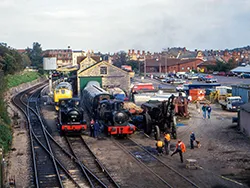 The sidings at Swanage Railway and Traction Engine in the Virtual Swanage Gallery