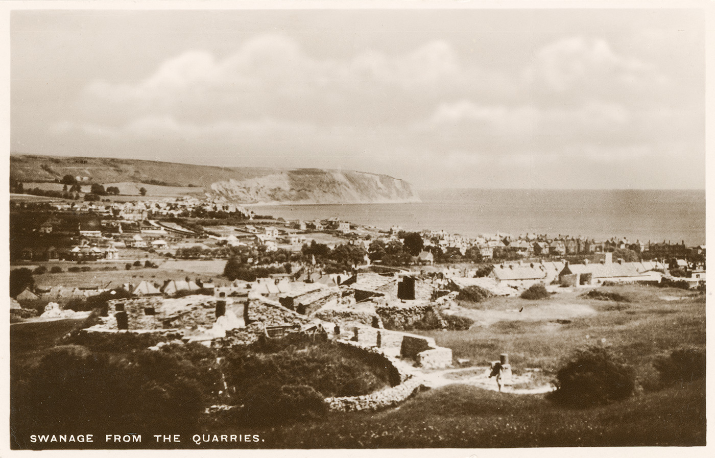 Swanage from the Quarries 1930s