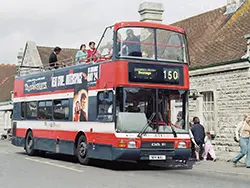 The Bournemouth Bus 150 at Swanage Station - Ref: VS2393