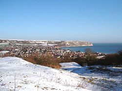 Snowy Swanage from the Townsend Nature Reserve - Ref: VS553
