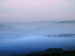Click to view image Corfe Castle in Mist