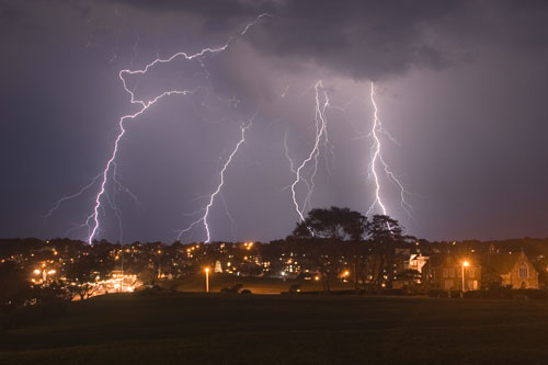 Lightning across Durlston