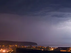 Click to view image Lightning across the bay