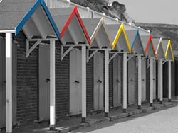 Click to view image Coloured Beach Huts