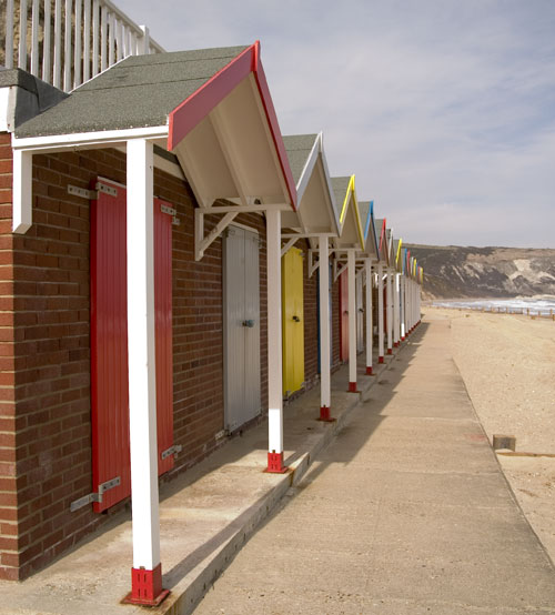 Painted beach huts