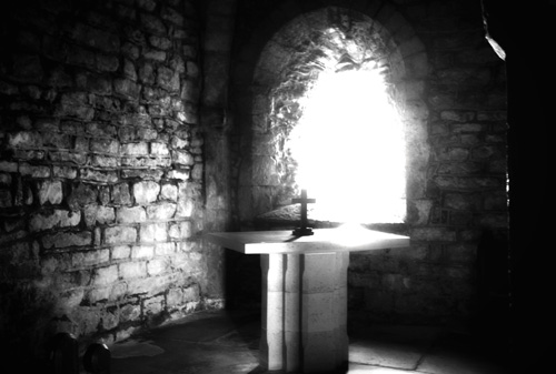 Inside St Aldhelms Chapel