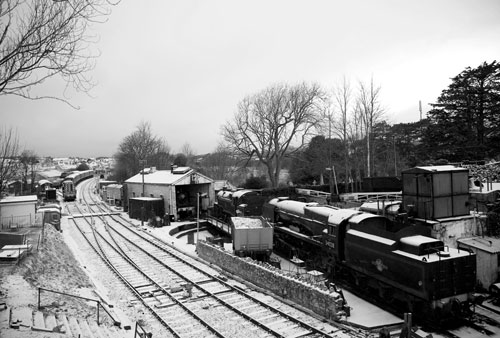 Snow on the Railway from the Bridge