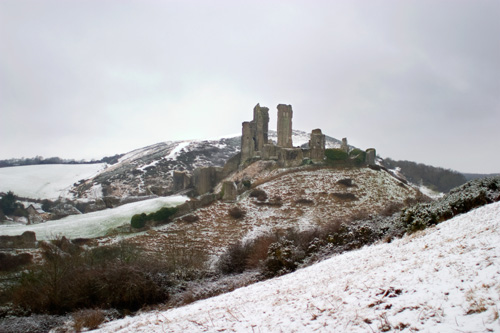 Corfe Caste from east