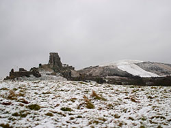Click to view image Corfe Castle from west - 1175