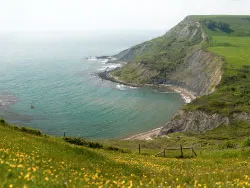 Click to view image Looking down on Chapmans Pool