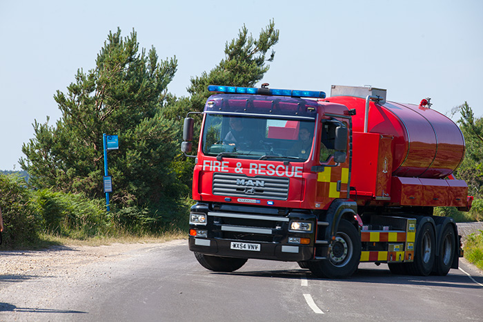 Fire water tanker on route to fire
