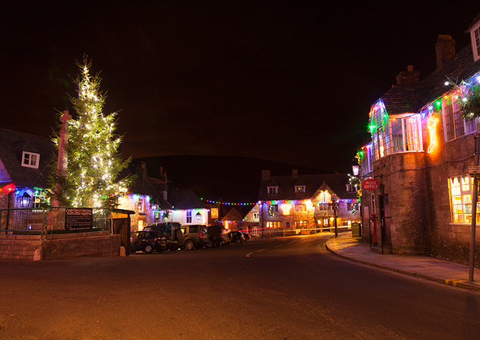 Corfe Castle Christmas Lights