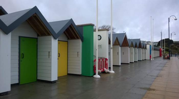 New beach huts on the seafront