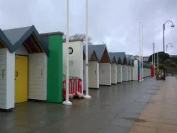 Click to view image New beach huts on the seafront