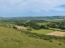 Click to view Corfe Castle and the Purbeck hills