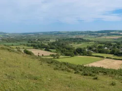 Click to view image Corfe Castle and the Purbeck hills