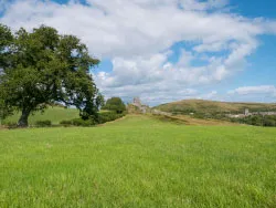 Click to view image Corfe Castle from the west