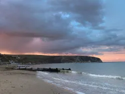 Click to view image Sunset on Swanage beach