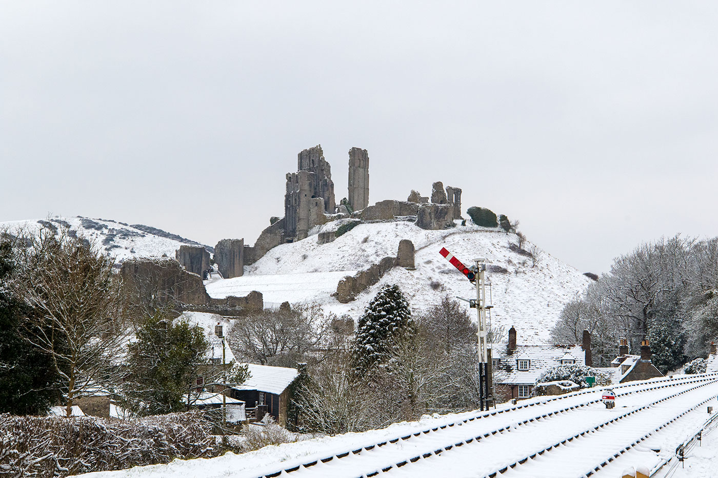 Corfe Castle from the Station