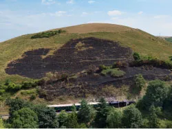 Click to view image After the fire at Corfe Castle