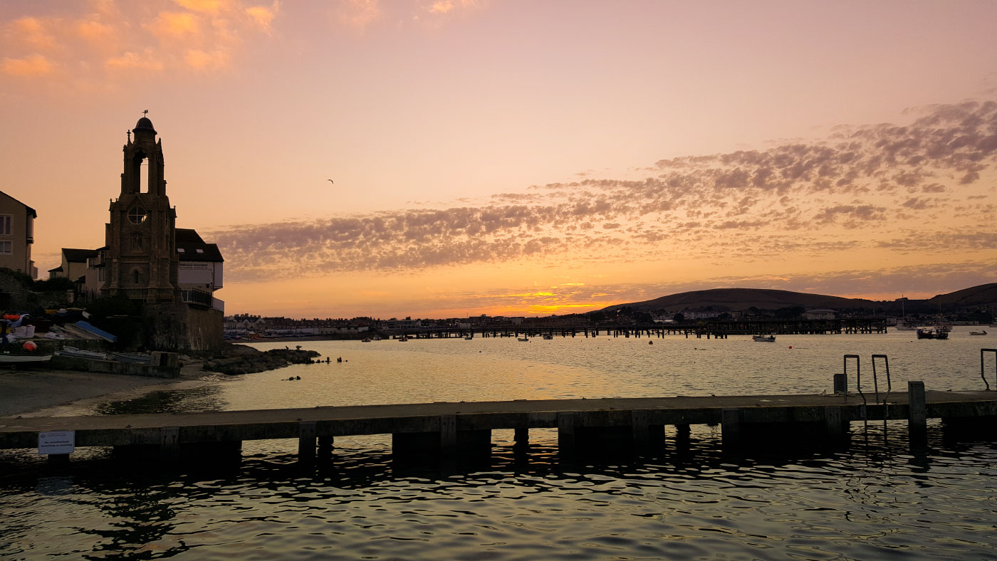 Sunset over Swanage Pier