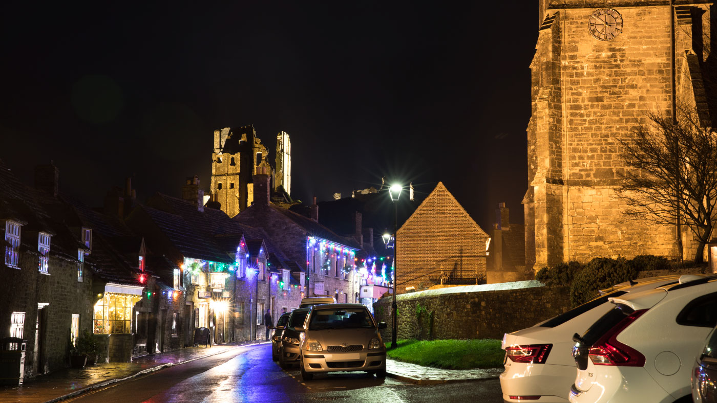 Christmas Lights at Corfe Castle