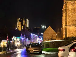Click to view image Christmas Lights at Corfe Castle