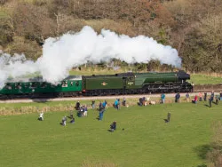 Click to view image Flying Scotsman at Corfe Castle
