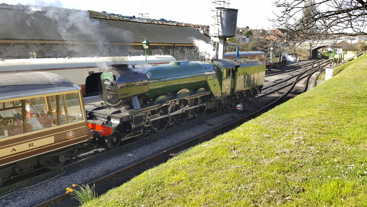 Flying Scotsman at Swanage Station