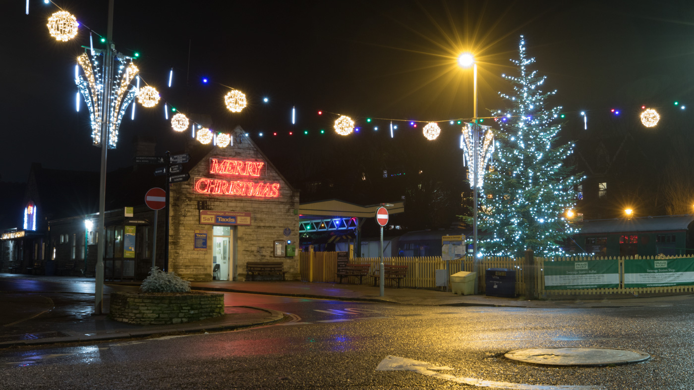 Railway Building and Christmas Tree Swanage gallery