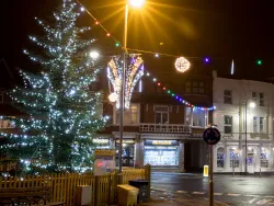 Click to view image Station Road and Christmas Tree