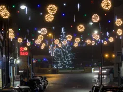 Click to view image Station Road and Christmas Lights