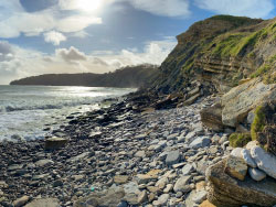 Click to view image Durlston Bay and Cliff Falls - 2061